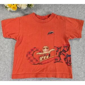 Vintage Y2K OshKosh 4T Orange Surfer Double Sided Graphic TShirt